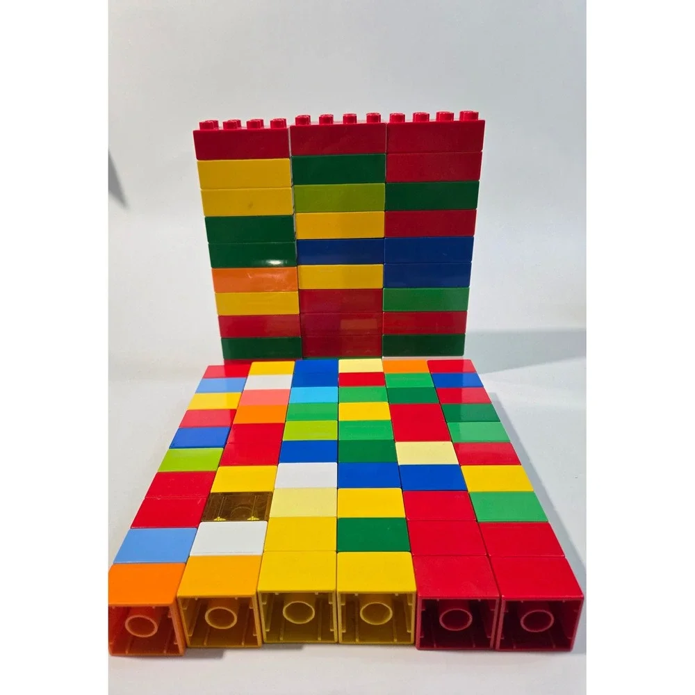 LEGO Duplo 80 Piece Bulk Lot Assorted Building Blocks Primary Colors Mixed Set